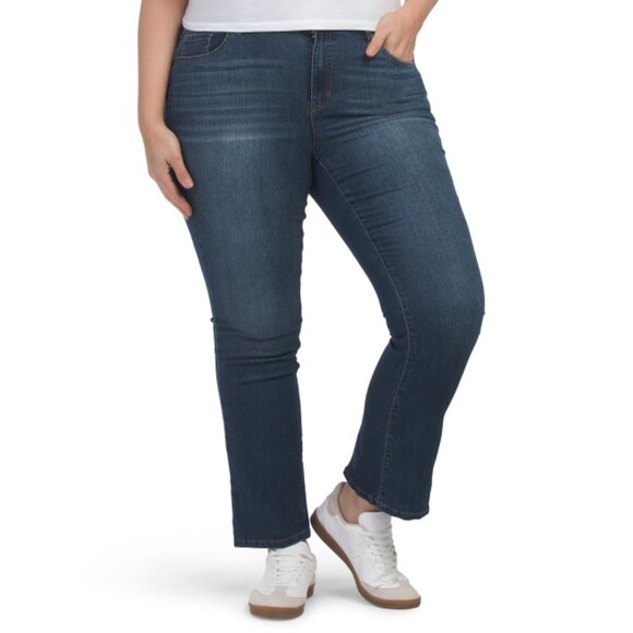 DJEANS Dark Carmen Rinse Plus Recycled Skinny Bootcut Jeans - Picture 1 of 2